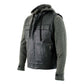 Milwaukee Leather LKM3785 Men's 2 in 1 Classic Black Premium Leather Motorcycle Hoodie Jacket w/ Convertible Vest — image 9