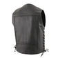 Milwaukee leather LKM3787 Men's Classic Side Laced Black Leather Motorcycle Rider Biker Vest w/ Ten Pockets — image 8