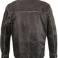 Men's Distressed Gray Lightweight Leather Snap Front club Shirt