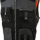 Men's Leather & Canvas Zipper Front Super Utility Multi Pocket Vest