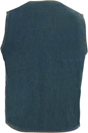 Men's Classic Snap Front Side Lace Denim Vest
