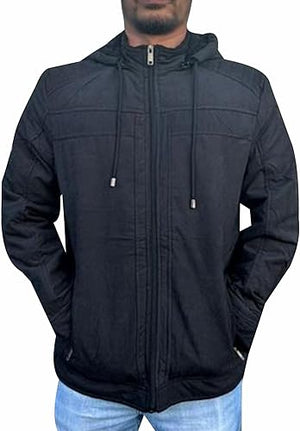 Ladies Denim Motorcycle Jacket with Removable Hoodie