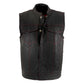 Milwaukee Leather LKM3780 Men's Black Premium Leather Motorcycle Rider Vest w/ Red Stitching and USA Inside Flag Lining — image 9