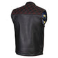 Milwaukee Leather LKM3782 Men's Classic Black Premium Leather Motorcycle Vest with USA Flag Liner — image 8