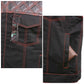 Milwaukee Leather MDM3036 Men’s Wrecker Club Vest – Black Denim & Leather, Diamond Quilt, Red Stitch — image 7