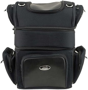 Triple Barrel Sissy Bar Rack Bag w/ 5 Bonus Pockets (12X17X10)