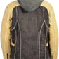 Women's Two Tone Denim & Leather Scuba Jacket w/ Full Hoodie Jacket Liner