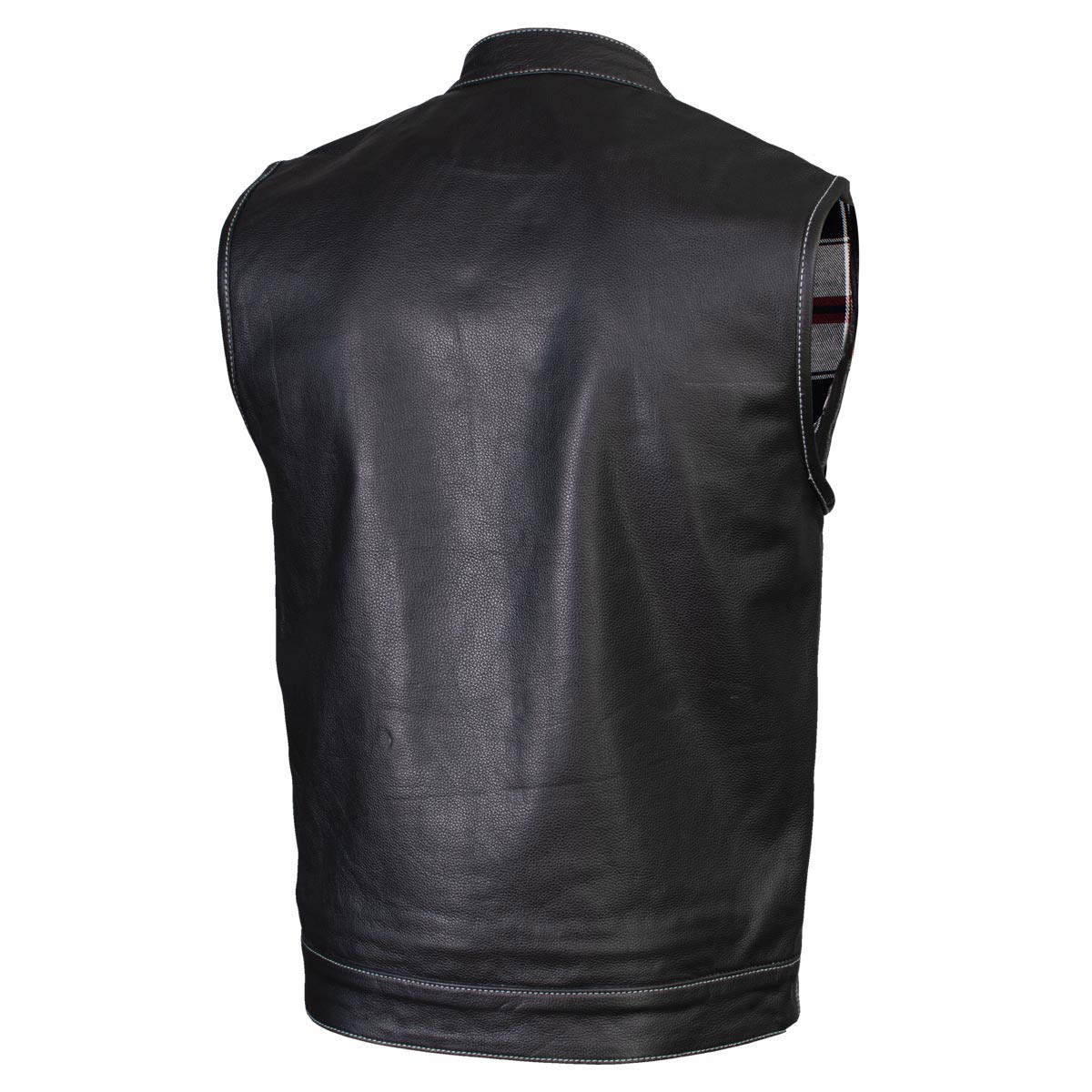 Milwaukee Leather LKM3783 Men's Classic Black Leather Motorcycle Vest with Inside Flannel Liner — image 10