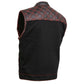 Milwaukee Leather MDM3036 Men’s Wrecker Club Vest – Black Denim & Leather, Diamond Quilt, Red Stitch — image 11