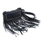 Fringe Rider Combo: Leather Motorcycle Vest + Studded Fringe Bag