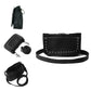 Biker Women’s Eyelet Lace-Up Vest with Matching Studded Black Crossbody Bag