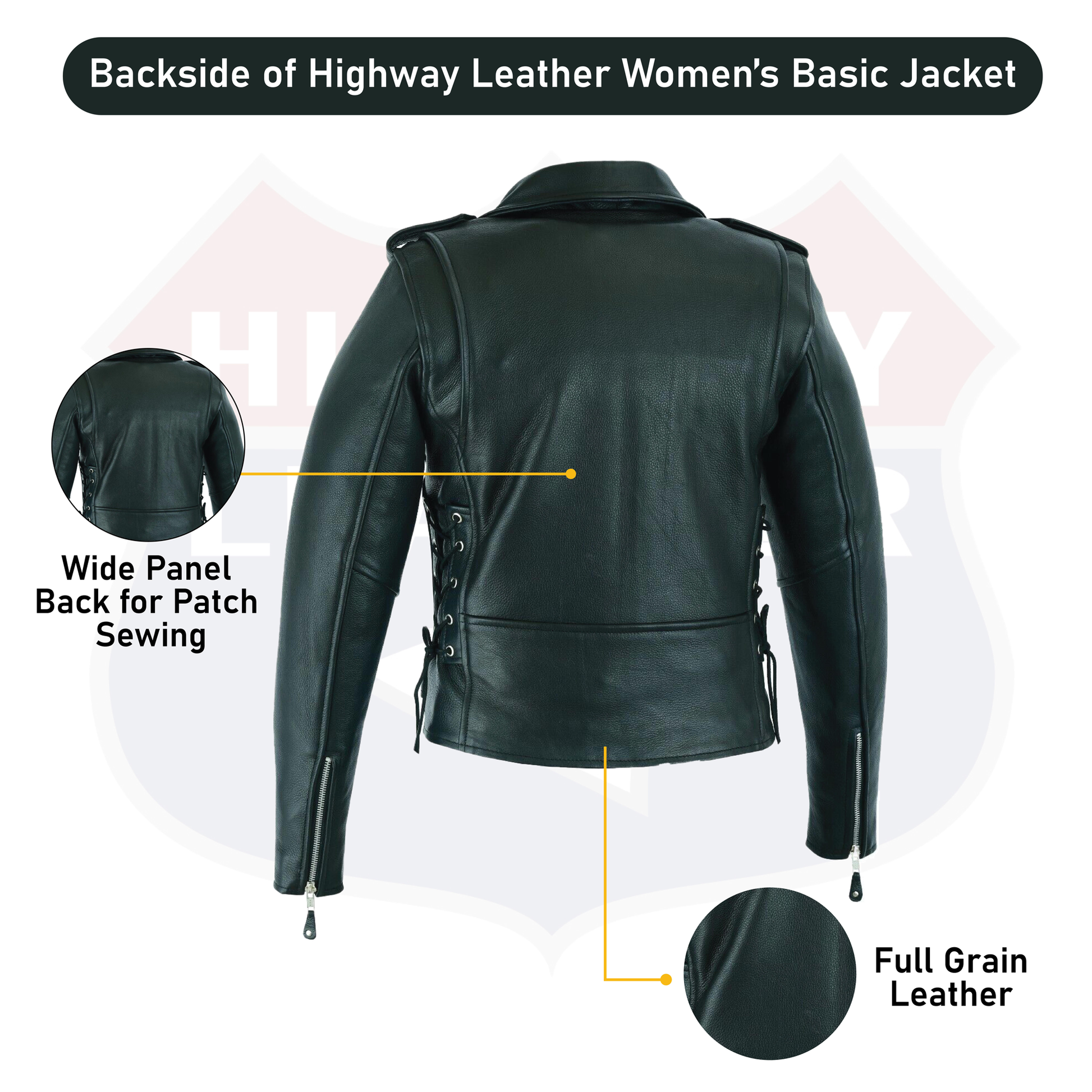 Basic MC leather jacket for women - HighwayLeather