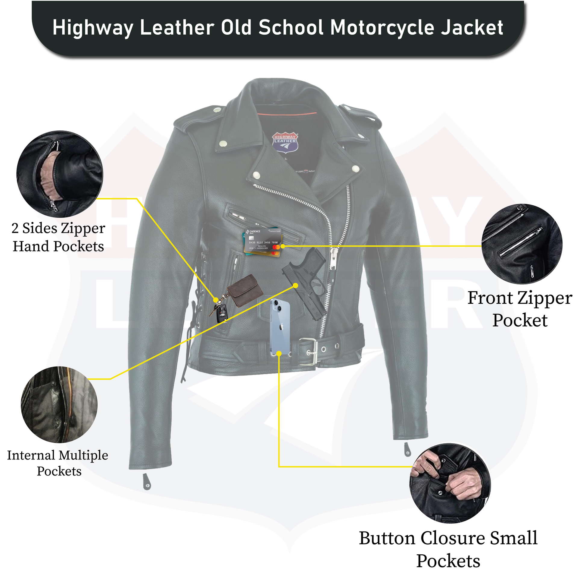 Basic MC leather jacket for women - HighwayLeather