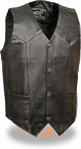 Men's Classic Snap Front Biker Vest