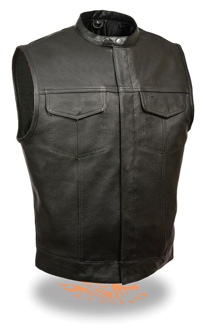 Men's Snap Collar Concealed Snap Club Vest
