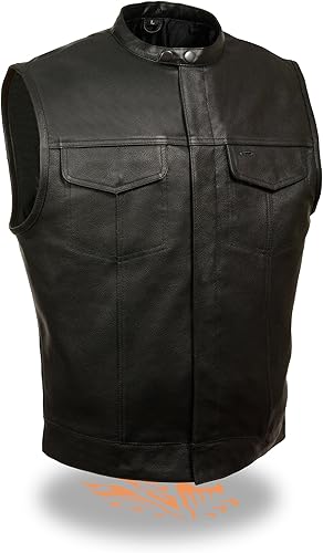Men's Snap Collar Concealed Snap Club Vest