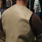 Distressed brown leather motorcycle vest - side lace - HighwayLeather