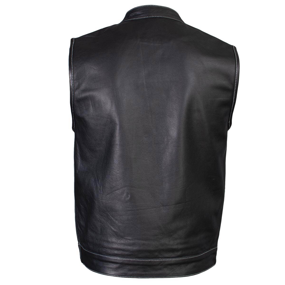 Milwaukee Leather LKM3783 Men's Classic Black Leather Motorcycle Vest with Inside Flannel Liner — image 9