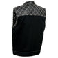 Milwaukee Leather MDM3035 Men’s Wrecker Club Vest – Black Denim & Leather, Diamond Quilt, White Stitch — image 9