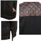 Milwaukee Leather MDM3037 Men’s Wrecker Club Vest – Black Denim & Leather, Diamond Quilt, Orange Stitch — image 8