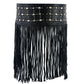 LEATHER TASSEL STUD HIP BELT FOR WOMEN - HighwayLeather