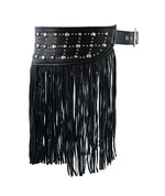 LEATHER TASSEL STUD HIP BELT FOR WOMEN - HighwayLeather