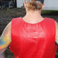 Ladies red bulletproof style leather vest - Police vest Shade # 22 - HighwayLeather