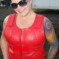 Ladies red bulletproof style leather vest - Police vest Shade # 22 - HighwayLeather