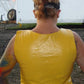 Women Yellow bullet proof style leather vest- for biker club - HighwayLeather