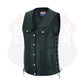 Men Side Lace Leather Style Biker Motorcycle Leather Vest Gun Pockets Carry Arms #11360SPT