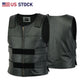 Men Bullet Proof style Leather Motorcycle Vest for bikers Club Tactical Vest