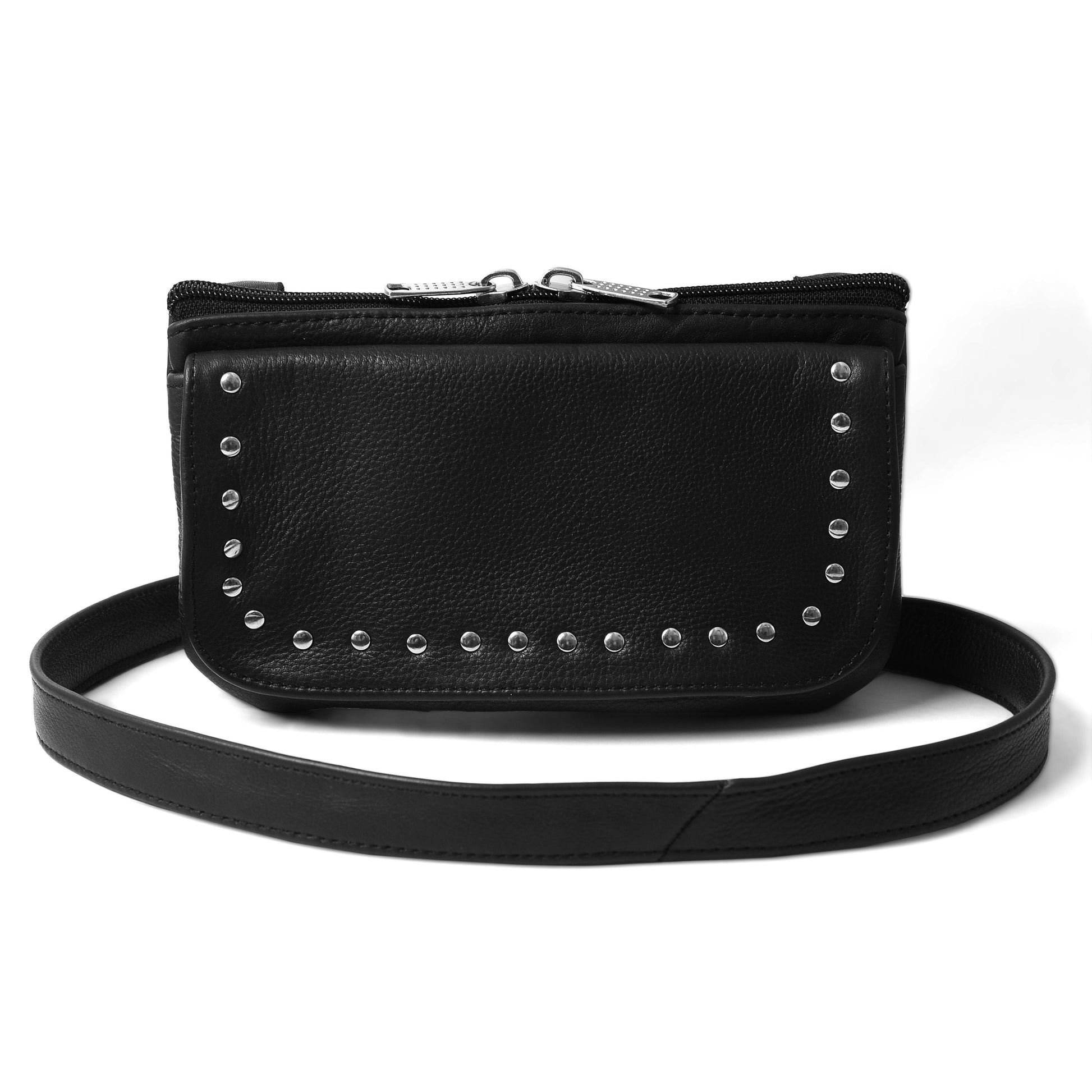 Studded Black HL80151STUD STUD Women studded hip bag - HighwayLeather