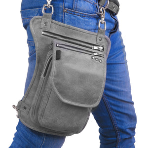 GRAY HL80199GREY Thigh Bag for Motorcycle - HighwayLeather