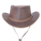 HL80115 Men Crocodile Style Brown Hat m/o Buffalo Leather - HighwayLeather