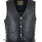 Straight bottom Gun pocket leather vest - HighwayLeather