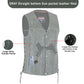 GRAY Straight bottom Gun pocket leather vest