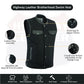 AMZO21689BLACK Biker Denim Club Style Anarchy BLACK Vest with Conceal Carry Pockets both sides