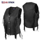 Fringe Rider Combo: Leather Motorcycle Vest + Studded Fringe Bag