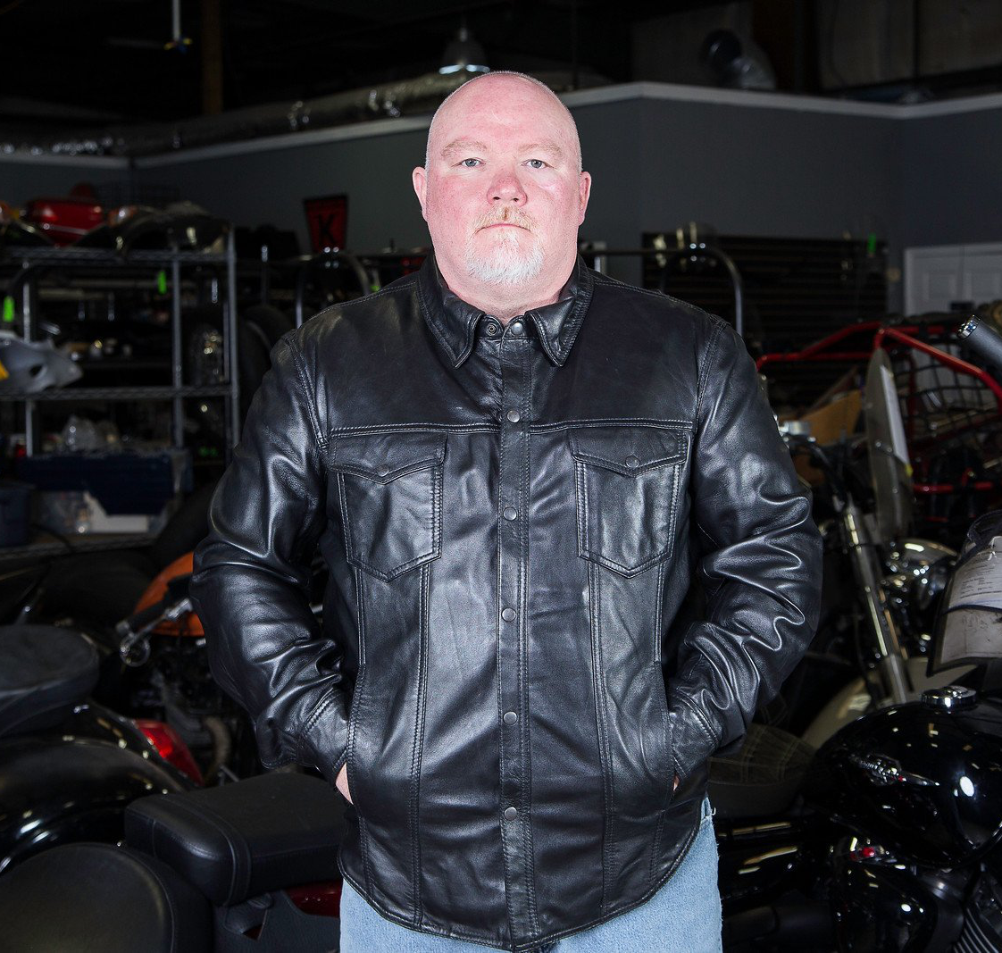 Leather motorcycle lightweight shirt - western biker club soft leather shirt - HighwayLeather