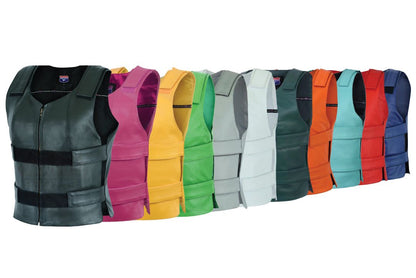 HL14945 Women Bullet Proof style Leather Motorcycle Vest-bikers Club