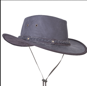 HL80111BROWN - Handcrafted Brown Leather TOP HAT shapeable brim