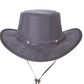 HL80111BROWN - Handcrafted Brown Leather TOP HAT shapeable brim