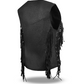 HL14858FRINGE WOMEN SIDE LACE VEST M/O BUFFALO LEATHER BLACK