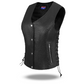 HL14856BRAIDED WOMEN BLACK VEST SIDE LACE M/O BUFFALO LEATHER