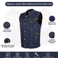 HL21687 BLUE MEN DENIM VEST CONTRAST THREAD M/O 100% COTTON