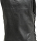 HL14576 - Women's Motorcycle Leather Vest Black Front Zipper side lace in Lamb