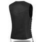 HL14855SPT Black Women's Side Lace Front Zipper leather motorcycle Vest