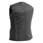 Studded HL14857Stud Black Women's Side stretch leather motorcycle vest