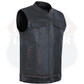 HL11689RB-BROWN RUB BUFF BROWN  Club Leather Motorcycle Vest Men