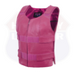 HL14945HOTPINK Women Yellow bullet proof style leather vest- for biker club